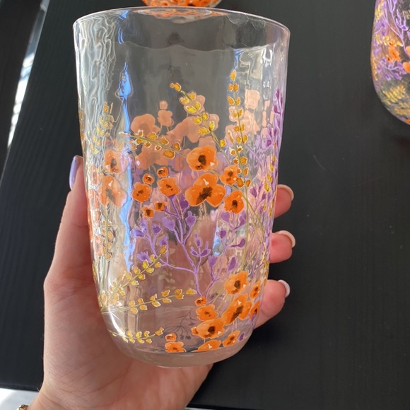 Anthropology Clemence Glass Set sold in sets of 2 or all 4 - Coral - Picture 5 of 6